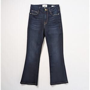 FRAME Le Crop Mini Boot Jeans 27 Cabana Dark Blue Flare 24" Inseam